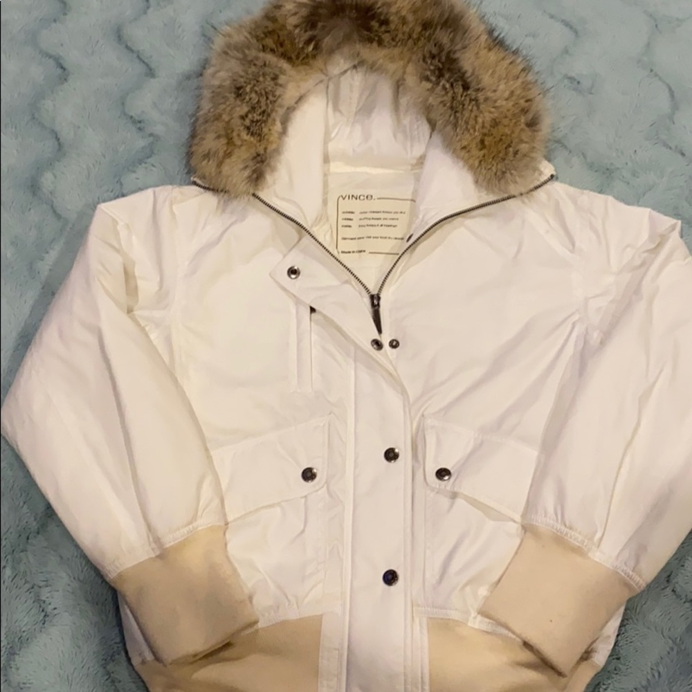 Vince white and beige coat.